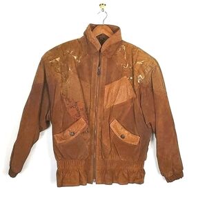 Vintage Brown Suede Leather Jacket